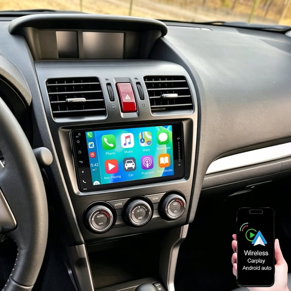 Dexico Android Car Radio for Subaru Forester 2013-2015 with Wireless CarPlay Android Auto, 2G+32G 7" Touchscreen Car Stereo Support Mirror Link GPS WiFi Bluetooth FM RDS EQ SWC Backup Camera