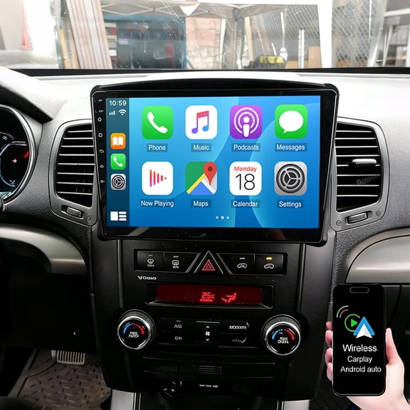 Dexico Android Car Stereo Radio for Kia Sorento 2009-2012, WiFi 9" HD Touchscreen Head Unit with Wireless Carplay Android Auto Bluetooth FM AM GPS Split Screen Backup Camera