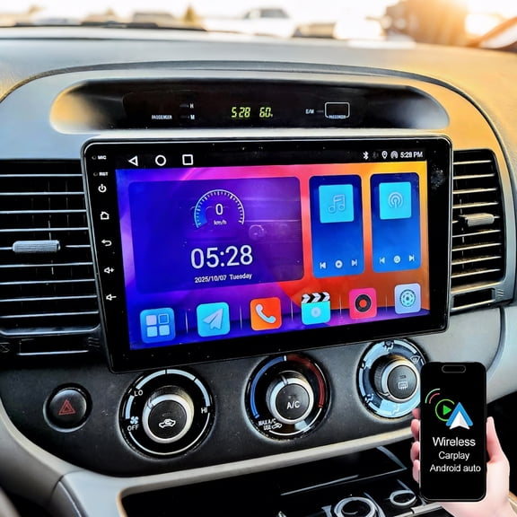 Dexico Android Car Stereo for Toyota Camry 2000-2006 with Wireless CarPlay Android Auto, 9" Touchscreen Upgrade Radio Support GPS Navigation Bluetooth Mirror Link FM/RDS SWC AHD Backup Camera