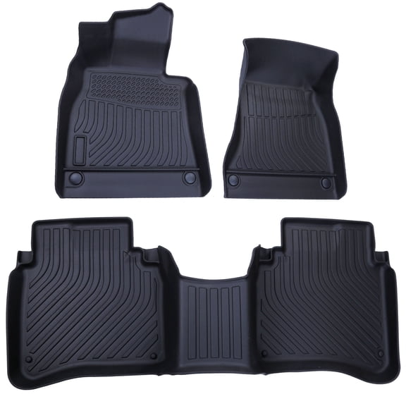 Dexico Car Floor Mats All-Weather TPE Floor Mat Liners Set Black for Mercedes-Benz S Class W222 2014-2020 4 Doors Front Left Right Second Row