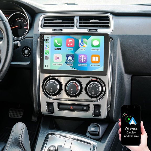 Dexico Car Radio for Dodge Challenger 2008-2014, Android 13 10 Inch IPS Touchscreen Car Stereo with Wireless CarPlay & Android Auto 5G WiFi Bluetooth GPS FM AHD HD Backup