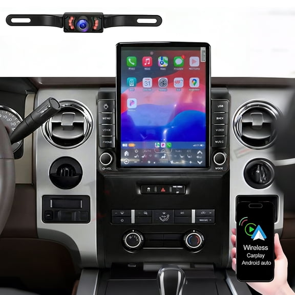 Dexico Car Radio for Ford F150 2009-2012, 9.7 inch Touch Screen Car Stereo Head Unit with Wireless Carplay Android Auto GPS Bluetooth WiFi SWC FM/RDS Mirror Link Backup Camera