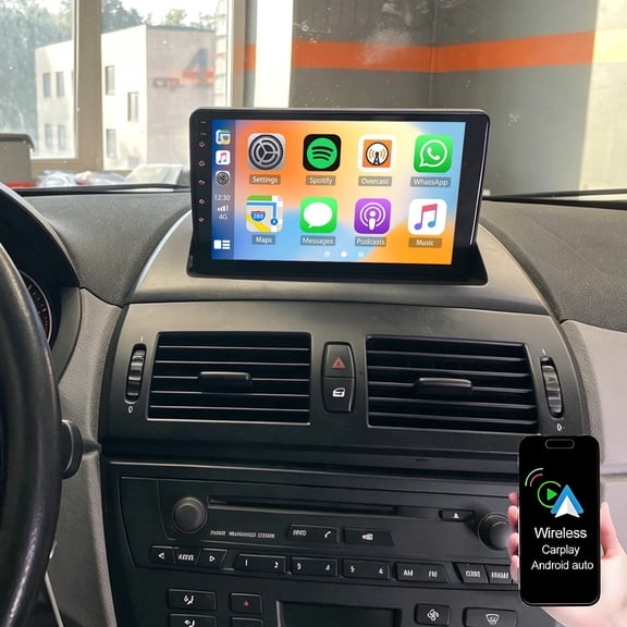 Dexico Car Radio Stereo for BMW X3 E83 2004-2012 Built in Wireless Carplay/Android Auto, 9 inch IPS Touch Screen Head Unit Radio with DSP Bluetooth GPS FM RDS WiFi Backup Camera 4+64GB
