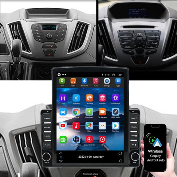 Dexico Car Radio Stereo for Ford Transit Custom2013-2019, Android 10.1 Inch Touchscreen Car Radio with Wireless Carplay Android Auto GPS WiFi Bluetooth FM/RDS EQ SWC AUX-in AHD Backup Camera