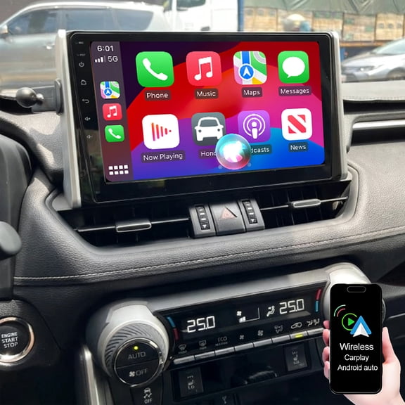 Dexico Car Radio for Toyota RAV4 2018-2020, 2G+64G 10 inch Car Stereo with Wireless Carplay Android Auto Touch Screen GPS Bluetooth WiFi SWC FM RDS DSP Backup Camera