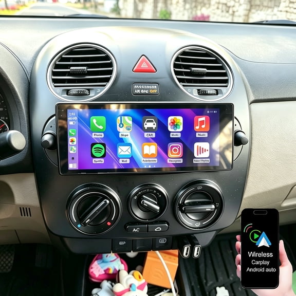 Dexico Car Radio for VW Beetle 2006-2010, 6.86inch Touch Screen Car Stereo with Wireless Carplay Android Auto EQ Bluetooth GPS RDS FM WiFi SWC Backup Camera 4G+64G