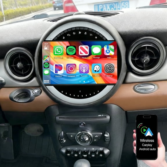 Dexico Car Stereo Radio for Mini Cooper R56 2007-2014, 9" Touchscreen Android 13 Car Player with Wireless CarPlay Android Auto GPS Navigation SWC FM/RDS DSP WiFi Bluetooth AHD Backup Camera