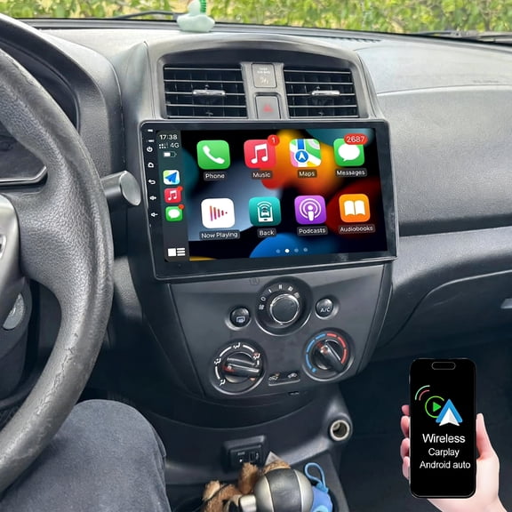Dexico Car Stereo Radio for Nissan Versa Sedan 2015-2019, 10" Touchscreen Radio with Wireless CarPlay Android Auto Bluetooth GPS WiFi FM/RDS Mirror Link Backup Camera
