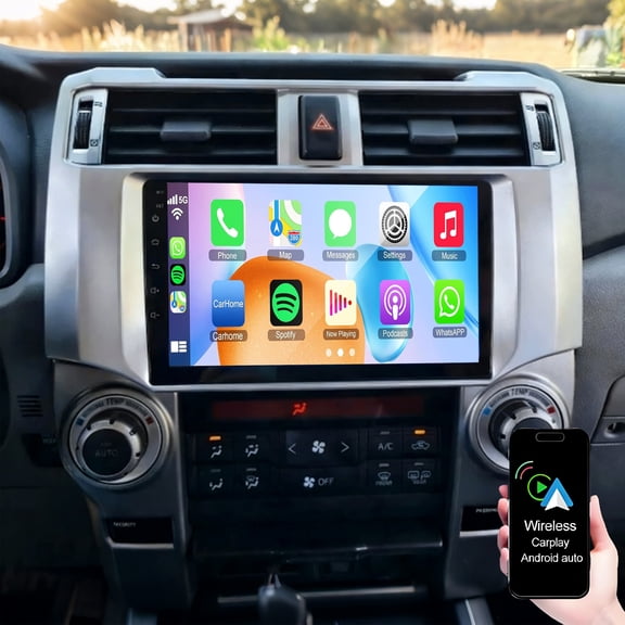 Dexico Car Stereo Radio for Toyota 4Runner 2009-2019，9" Touch Screen Car Radio with Wireless/Wired Carplay Android Auto GPS Navigation Bluetooth WiFi FM/RDS SWC Split Screen Rear Camera
