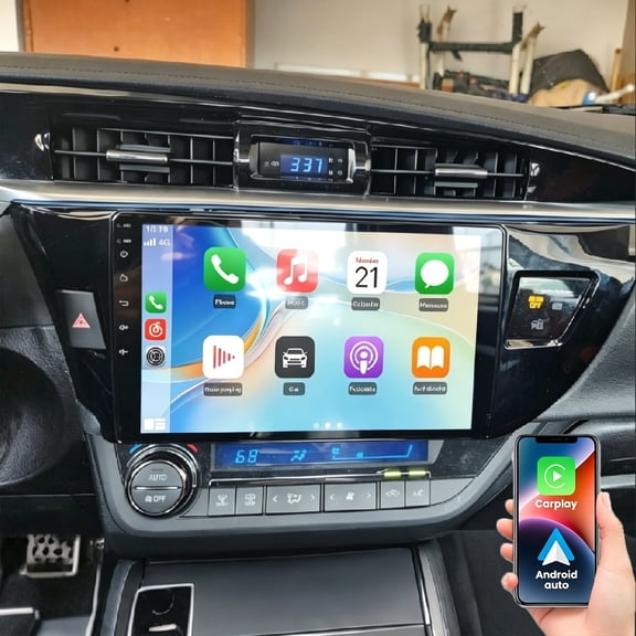 Dexico Car Stereo Radio for Toyota Corolla 2014-2016 with Wireless Carplay Android Auto - 10" IPS Touchscreen Car Head Unit Replacement with GPS Bluetooth WiFi FM SWC Mirror Link Backup Camera