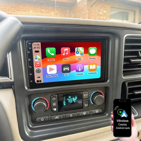 Dexico for Chevrolet Silverado Tahoe GMC Sierra Yukon Acadia Savana 2003-2006 Car Radio with Wireless Carplay/Android Auto, 7" Touchscreen Car Stereo GPS WiFi Bluetooth FM/RDS AHD Camera