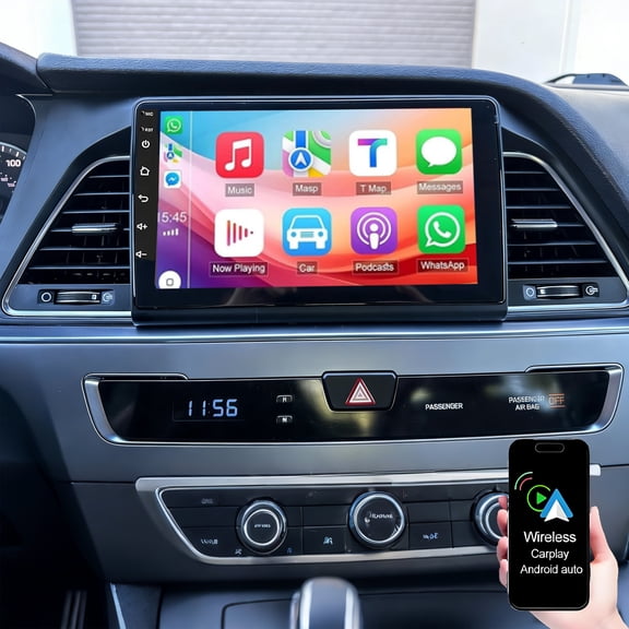 Dexico Radio for Toyota Camry 2015 2016 2017, Android 9inch Touchscreen Car Stereo with Wireless Carplay Android Auto Bluetooth GPS Navigation WiFi FM/AM AHD Backup Camera