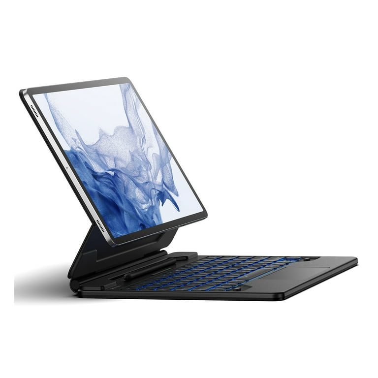 Floating Stand Cantilever S Dexnor Galaxy Magnetic Case Plus Backlit (5G)/S7 Holder, Samsung Trackpad Keyboard Black Keyboard Tab Pen Plus/S7 with with Bluetooth FE S8 Case 12.4\