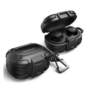 Dexnor for Bose QuietComfort Earbuds Case with Drop-proof Lock, Shockproof Rugged Bumper Cases Protective Cover with Carabiner & Keyring & Cleaner Kit for Bose QuietComfort Earbuds 2024, Black