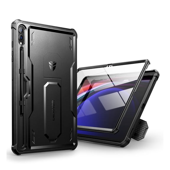 Dexnor Case for Samsung Galaxy Tab S10 Plus (2024) / Galaxy Tab S9 Plus (2023) 12.4 Inch, [Built in Screen Protector & Kickstand] with Pen Holder Heavy Duty Shockproof Protective Cover, Black