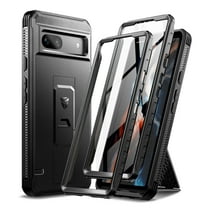 Dexnor Full Body Case for Google Pixel 7A, Built-in Screen Protector and Kickstand, [Extra Front Frame] Heavy Duty Military Grade Protection Shockproof Rugged Cover Case for Pixel 7A 5G, Black