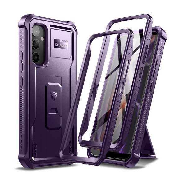 Dexnor Full Body Case for Samsung Galaxy A54 5G Case, [Extra Front Frame] Heavy Duty Military Grade Protection Shockproof Case Built-in Screen Protector and Kickstand for Samsung A54 5G,Purple