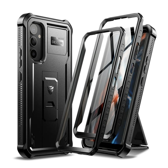 Dexnor Full Body Case for Samsung Galaxy A54 5G Case, [Extra Front Frame] Heavy Duty Military Grade Protection Shockproof Case Built-in Screen Protector and Kickstand for Samsung A54 5G,Black