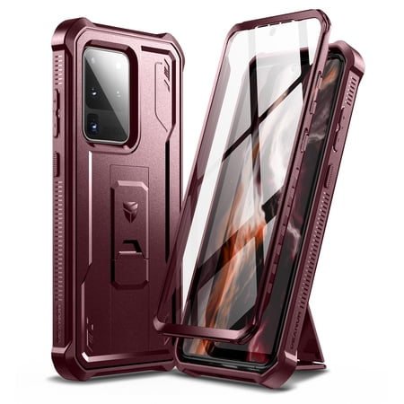 Dexnor Full Body Case for Samsung Galaxy S20 Ultra/6.9 inches, [Built in Screen Protector and Kickstand] Heavy Duty Military Grade Protection Shockproof Protective Cover for Galaxy S20 Ultra,Red