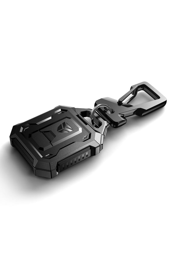 Cases for AirTag, Full-body Shockproof Case Anti-lost Protective Cover Airtag Holder Keychain with Key Ring & Carabiner,Black