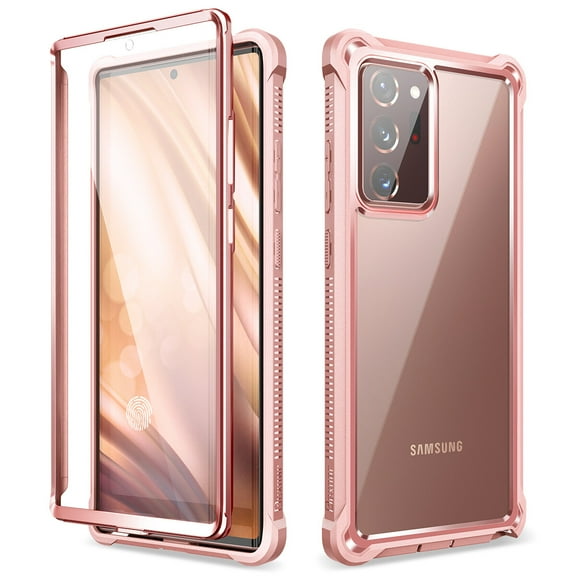 Dexnor for Galaxy Note 20 Ultra Case with Screen Protector Clear 360 Full Body Rugged Protective Shockproof Hard Back Cover Heavy Duty Defender Bumper for Samsung Note 20 Ultra 5G 6.7",Rose Gold