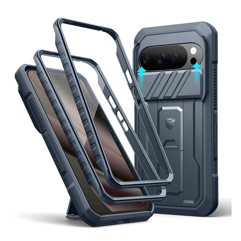Dexnor for Google Pixel 10 Pro XL Case with Slide Camera Cover & 2 Front  Frames & Built-in Screen Protector & Heavy-duty Kickstand, Full-body  Shockproof Protective Cover Rugged Bumper Covers, Blue -