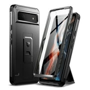 Dexnor for Google Pixel 6A Full Body Case, [Built in Screen Protector and Kickstand] Heavy Duty Military Grade Protection Shockproof Protective Cover for Google Pixel 6A, Black