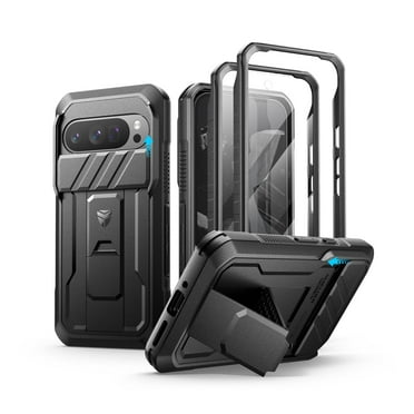 Dexnor for Google Pixel 9 Pro Case with Slide Camera Cover & Built-in Screen Protector & Heavy-Duty Kickstand,Full-Body Protective Cover Rugged Bumper Cases for Pixel 9 Pro 2024, Black