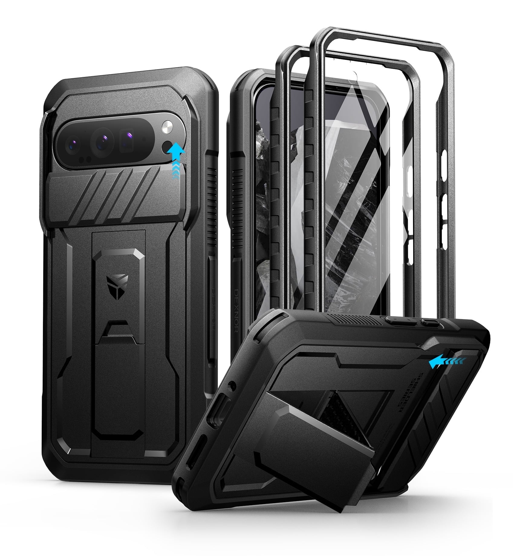 Dexnor Google Pixel 9 Pro XL Rugged Case with Slide Camera Cover Screen ...