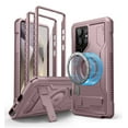 thumbnail image 1 of Dexnor Magnetic Case for Samsung Galaxy S24 Ultra Case, Compatible with Magsafe, 2 Front Frames & Built-in Screen Protector, Bumper Rugged Shockproof Full-Body Protective Cover with Kickstand,Pink, 1 of 8