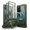 thumbnail image 1 of Dexnor Magnetic Case for Samsung Galaxy S24 Ultra Case, Compatible with Magsafe, 2 Front Frames & Built-in Screen Protector, Bumper Rugged Shockproof Full-Body Protective Cover with Kickstand,Green, 1 of 8