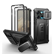 Dexnor for Motorola Moto Edge 2025 Case, [2 Front Frame] [Built-in Magnetic Slide Camera Cover & Kickstand] Heavy Duty P