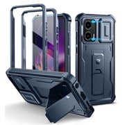 Dexnor for Motorola Moto G Stylus-5G-2024 Case [Not Fit Moto G 5G 2024], [Built-in Slide Camera Cover & 2 Front Frame] Heavy Duty Protection Cover with Screen Protector Kickstand, 6.7 inch Blue