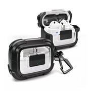 Dexnor Rugged Bumper Case for Samsung Galaxy Buds 3 Pro and Buds 3 (2024) Cases with Secure Lock, Shockproof Clear Protective Cover with Carabiner & Keyring for Galaxy Buds 3/3 Pro Black
