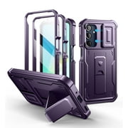 Dexnor for Samsung Galaxy A16 5G Case, [2 Front Frame] [Bulit-in Slide Camera Cover & Kickstand] Heavy Duty Protection Shockproof Samsung A16 5G Case with Screen Protector, 6.7 inch Purple