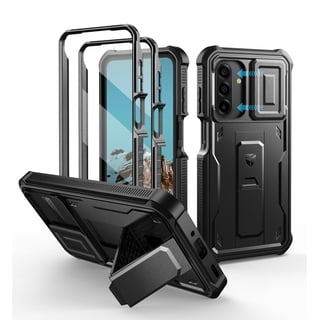 Dexnor for Samsung Galaxy A17 5G Phone Case, [2 Front Frame] [Built-in Magnetic Slide Camera Cover & Kickstand] Heavy Duty Protection Shockproof Case with Screen Protector, Black