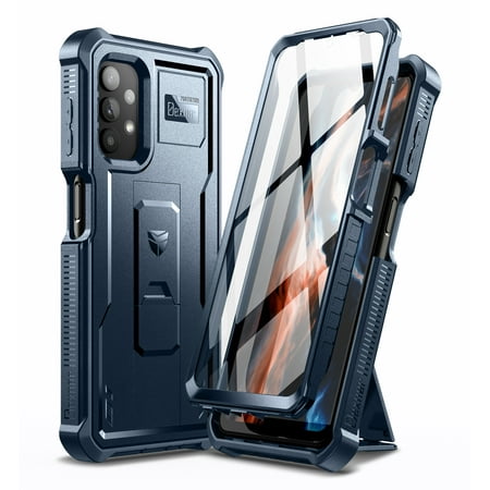 Dexnor for Samsung Galaxy A32 5G Case, [Built in Screen Protector and Kickstand] Heavy Duty Military Grade Protection Shockproof Protective Cover for Samsung Galaxy A32 5G, Blue