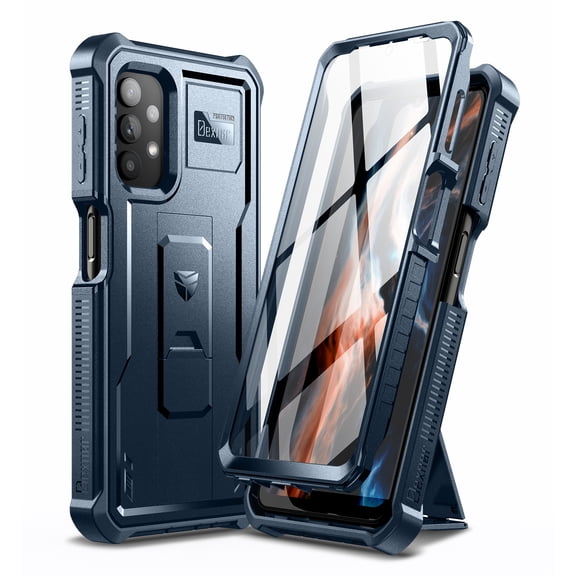 Dexnor for Samsung Galaxy A32 5G Case, [Built in Screen Protector and Kickstand] Heavy Duty Military Grade Protection Shockproof Protective Cover for Samsung Galaxy A32 5G, Blue