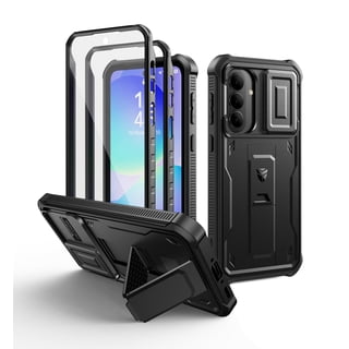 Dexnor for Samsung Galaxy A37 5G Phone Case, Galaxy A36 Case [2 Front Frame & Built-in Magnetic Slide Camera Cover Kickstand] Heavy Duty A37/A36 Case with Screen Protector Kickstand, 6.7 inch, Black