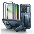 thumbnail image 1 of Dexnor for Samsung Galaxy A56 5G Phone Case, [2 Front Frame] [Bulit-in Slide Camera Cover & Kickstand] Heavy Duty Military Grade Protection Shockproof Case with Screen Protector, 6.7 inch Blue, 1 of 8