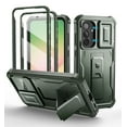 thumbnail image 1 of Dexnor for Samsung Galaxy A56 5G Phone Case, [2 Front Frame] [Bulit-in Slide Camera Cover & Kickstand] Heavy Duty Military Grade Protection Shockproof Case with Screen Protector, 6.7 inch Green, 1 of 8