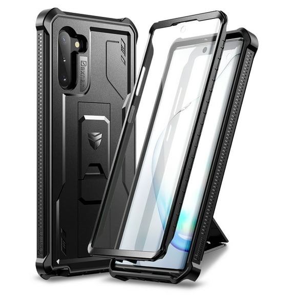 Dexnor for Samsung Galaxy Note 10 Case, [Built in Screen Protector and Kickstand] Heavy Military Grade Protection Shockproof Protective Cover for Samsung Galaxy Note 10,Black
