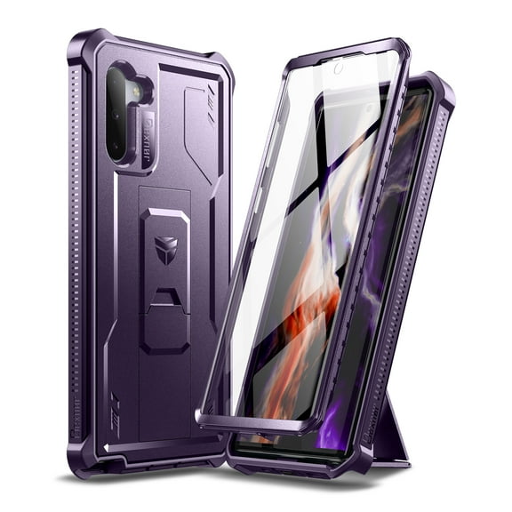Dexnor for Samsung Galaxy Note 10 Case, [Built in Screen Protector and Kickstand] Heavy Military Grade Protection Shockproof Protective Cover for Samsung Galaxy Note 10,Purple