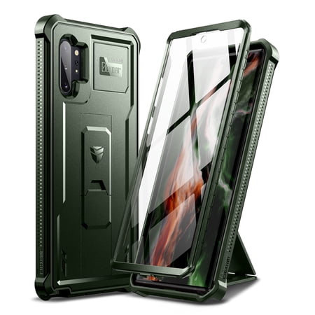 Dexnor for Samsung Galaxy Note 10+ Plus Case, [Built in Screen Protector and Kickstand] Heavy Duty Military Grade Protection Shockproof Protective Cover for Samsung Galaxy Note 10 Plus,Green