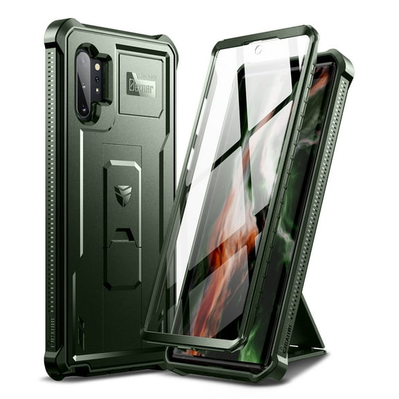 Dexnor for Samsung Galaxy Note 10+ Plus Case, [Built in Screen Protector and Kickstand] Heavy Duty Military Grade Protection Shockproof Protective Cover for Samsung Galaxy Note 10 Plus,Green