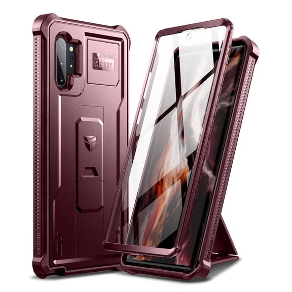 Dexnor for Samsung Galaxy Note 10+ Plus Case, [Built in Screen Protector and Kickstand] Heavy Duty Military Grade Protection Shockproof Protective Cover for Samsung Galaxy Note 10 Plus,Red