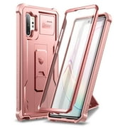 Dexnor for Samsung Galaxy Note 10+ Plus Case, [Built in Screen Protector and Kickstand] Heavy Duty Military Grade Protection Shockproof Protective Cover for Samsung Galaxy Note 10 Plus,Pink