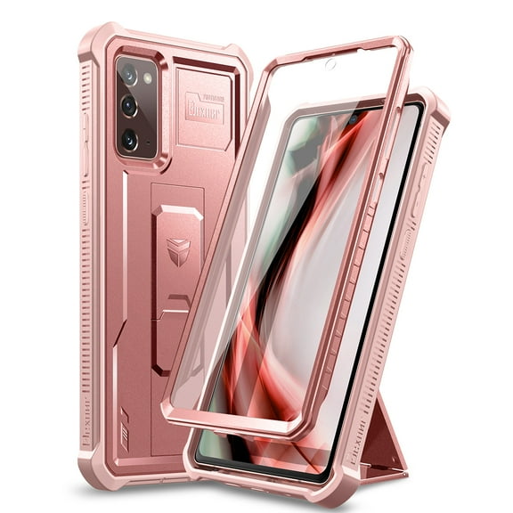 Dexnor for Samsung Galaxy Note 20 5G Case, [Built in Screen Protector and Kickstand] Heavy Duty Military Grade Protection Shockproof Protective Cover for Samsung Galaxy Note 20 Rose Gold