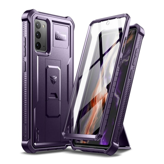 Dexnor for Samsung Galaxy Note 20 5G Case, [Built in Screen Protector and Kickstand] Heavy Duty Military Grade Protection Shockproof Protective Cover for Samsung Galaxy Note 20 Purple