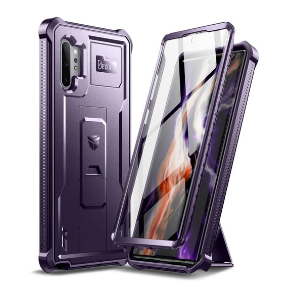 Dexnor for Samsung Galaxy Note 10+ Plus Case, [Built in Screen Protector and Kickstand] Heavy Duty Military Grade Protection Shockproof Protective Cover for Samsung Galaxy Note 10 Plus,Purple
